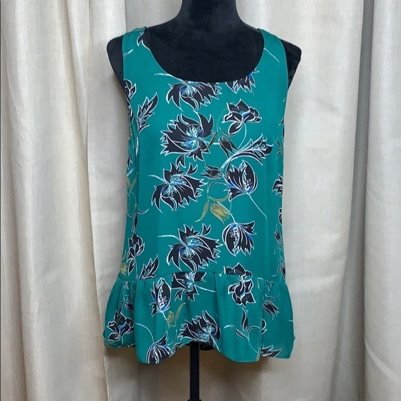 CABI high low peplum top Zoe falling flowers - Picture 2 of 5